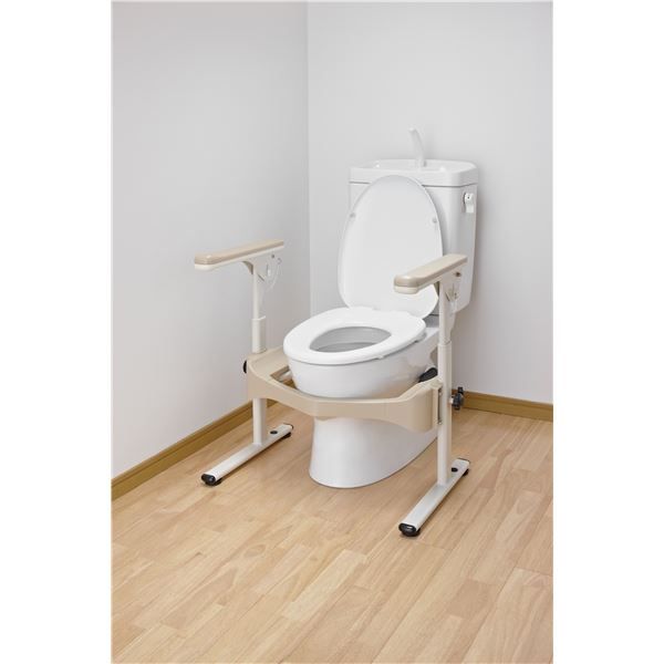 スーパSALE10倍&4時間限定10%OFF アロン化成 トイレ用手すり 洋式トイレフレームSハネアゲR-2(2)プラスチック製ヒジ掛 533-086 日用品雑貨・文房具・手芸 トイレ用品