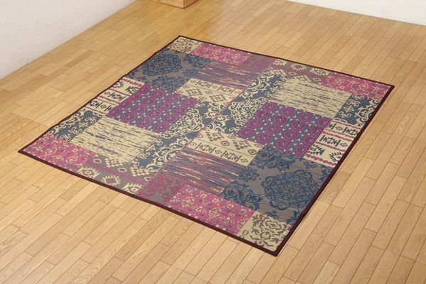 日本製 い草 ラグマット オリエンタル柄 ブラウン 約191×250cm 抗菌 防臭 調湿機能付 〔リビング ダイニング〕代引NG