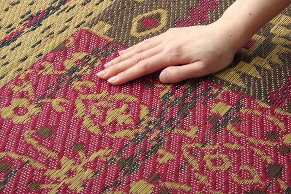 日本製 い草 ラグマット オリエンタル柄 ブラウン 約191×250cm 抗菌 防臭 調湿機能付 〔リビング ダイニング〕代引NG