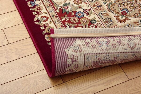 ラグマット/絨毯 ネイビー 約80×140cm トルコ製 ウィルトン織 ホットカーペット対応 へたりにくい RUG 〔リビング〕代引NG