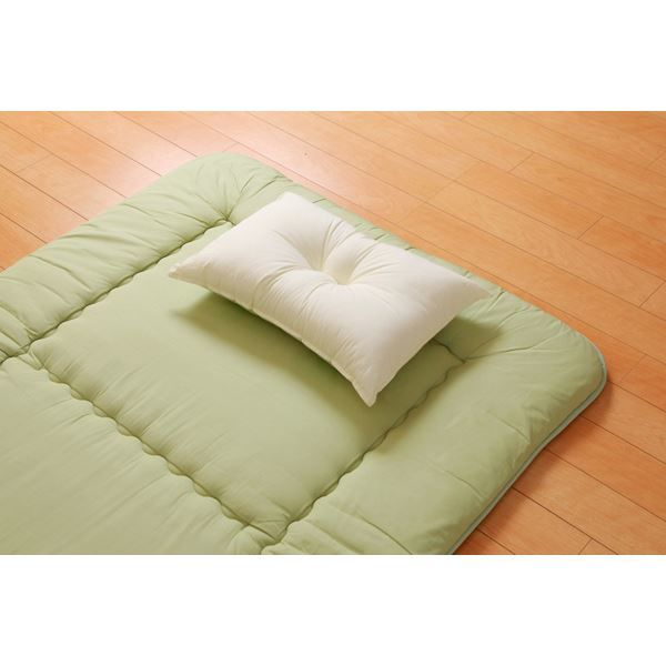 枕/ピロー 約35×50×10cm 普通 側地綿100% 高さを選べる ヒバエッセンス使用 『森の眠りひば枕M』 〔ベッドルーム〕代引NG 寝具 枕・抱き枕 枕