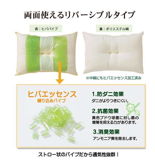 枕/ピロー 約35×50×10cm 普通 側地綿100% 高さを選べる ヒバエッセンス使用 『森の眠りひば枕M』 〔ベッドルーム〕代引NG 寝具 枕・抱き枕 枕