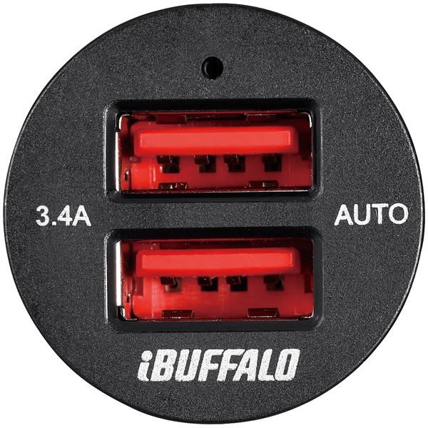 スーパSALE10倍&4時間限定10%OFF バッファロー 3.4A シガーソケット用USB急速充電器 AutoPowerSelect機能搭載 2ポートタイプブラック BSMPS3402P2BK 家電