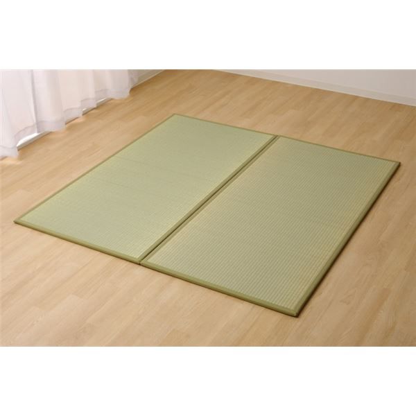 スーパSALE10倍&4時間限定10%OFF 日本製 い草 置き畳/ユニット畳 【1畳 ナチュラル 約82×164cm 2枚組】 軽量 抗菌 防臭 防滑 連結ジョイント付 〔リビング〕【代引NG】