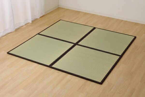 スーパSALE10倍&4時間限定10%OFF 日本製 い草 置き畳/ユニット畳 【半畳 ブラウン 約82×82cm 6枚組】 軽量 抗菌 防臭 防滑 連結ジョイント付 〔リビング〕【代引NG】