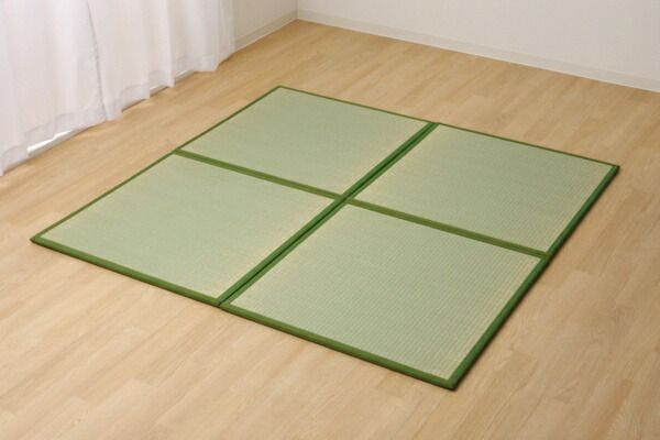 スーパSALE10倍&4時間限定10%OFF 日本製 い草 置き畳/ユニット畳 【半畳 ブラウン 約82×82cm 6枚組】 軽量 抗菌 防臭 防滑 連結ジョイント付 〔リビング〕【代引NG】