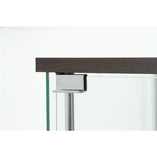 ガラス製 コレクションケース ショーケース 3段 幅42.5cm ブラウン 硝子製棚板2枚 脚付き リビング 店舗 お店代引NG