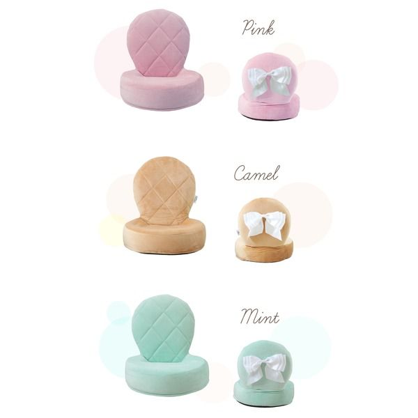 スーパSALE10倍&4時間限定10%OFF Liloudecoco リルデココ 座椅子(リボン付)キャメル 姫系 キルティング クッション 一人暮らし 折りたたみ可能 椅子 小さい