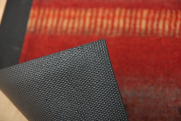 スーパSALE10倍&4時間限定10%OFF ギャッベ柄 玄関マット/フロアマット 【レッド 約50×80cm】 長方形 洗える 屋内 屋外共用 〔入口 ポーチ テラス〕【代引NG】