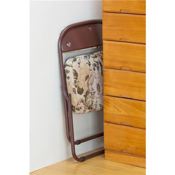 高座椅子 折りたたみ 椅子 同色2脚セット 幅44cm ブラウン 軽量 クッション座面 背もたれ付き 完成品 折りたたみチェア フォールディングチェア 折り畳み椅子 パーソナルチェア イス いす 和室 洋室代引NG