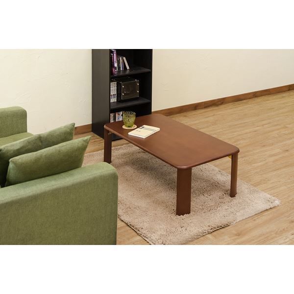 スーパSALE10倍&4時間限定10%OFF ウッディテーブル 90×50cm ブラウン (BR)【代引NG】
