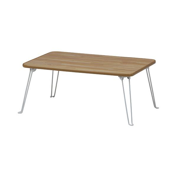 スーパSALE10倍&4時間限定10%OFF ちゃぶ台/折りたたみテーブル 【幅75×奥行50cm】 ナチュラル×ホワイト コンパクトサイズ【代引NG】