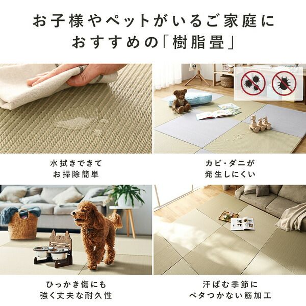 〔1枚(単品)〕 PP 置き畳 ユニット畳 約幅82×奥行82×高さ2.5cm グリーン 樹脂畳 軽量 軽い 滑りにくい 裏面 滑り止めシート付き キズ防止 傷防止 耐久性 丈夫 頑丈 簡単設置 お手入れ簡単 水拭き可 畳マット インテリア家具 インテリア雑貨 リビング家具【代引不可】