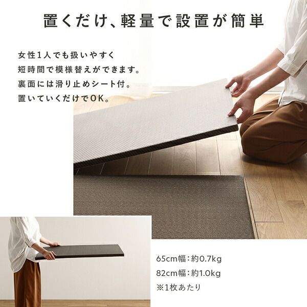 〔1枚(単品)〕 PP 置き畳 ユニット畳 約幅82×奥行82×高さ2.5cm グリーン 樹脂畳 軽量 軽い 滑りにくい 裏面 滑り止めシート付き キズ防止 傷防止 耐久性 丈夫 頑丈 簡単設置 お手入れ簡単 水拭き可 畳マット インテリア家具 インテリア雑貨 リビング家具【代引不可】