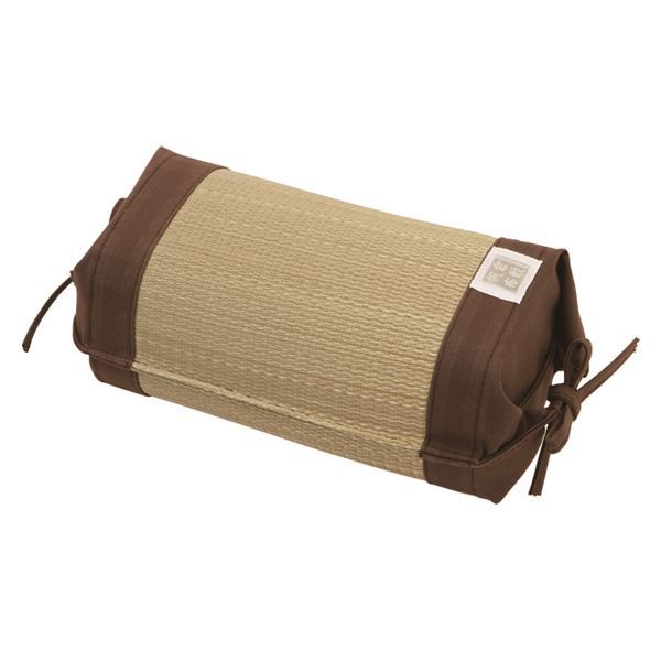 国産い草 小枕/寝具 約幅24×奥行11×高さ11cm ブラウン 表面:イ草100% 日本製 吸放湿性機能 高さ調節可能 『吉備 きび』代引NG