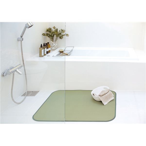 スーパSALE10倍&4時間限定10%OFF お風呂用 消臭畳/バスマット 【約80×65cm】 日本製 洗える 防滑 消臭 防炎効果 『極美爽』 〔脱衣所 バスルーム お風呂〕【代引NG】