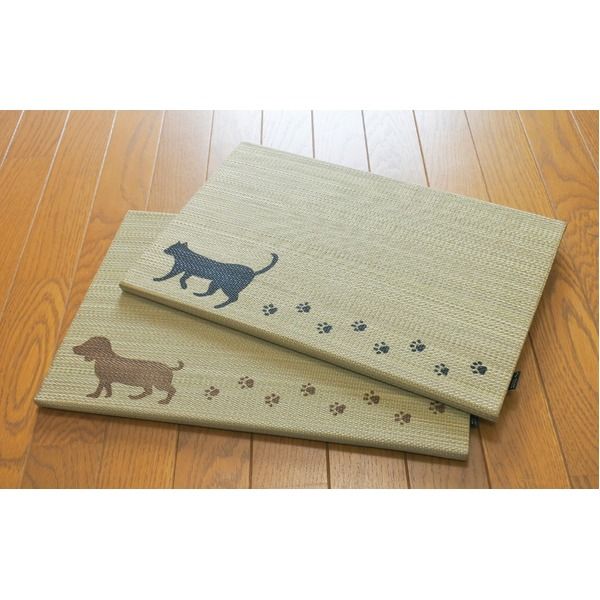 スーパSALE10倍&4時間限定10%OFF 国産い草使用 足快適プチたたみ ワルツ(犬/ブラウン)