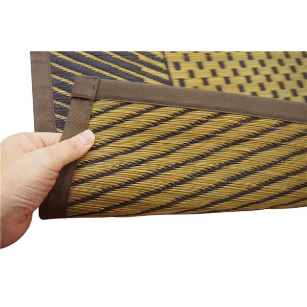 国産 い草ラグマット 191×191cm 日本製 抗カビ 消臭 ホットカーペット可 『月光』 〔リビング ダイニング〕代引NG