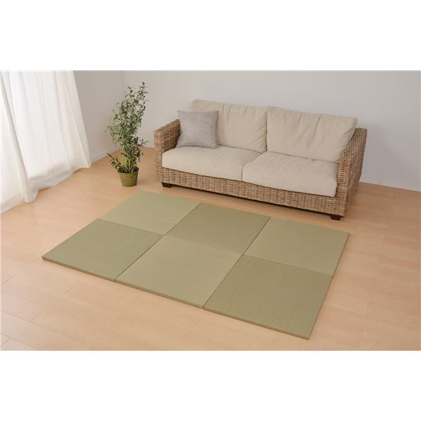 スーパSALE10倍&4時間限定10%OFF い草 置き畳/ユニット畳 【65×65×2.5cm ナチュラル】 抗カビ 消臭 防音 クッション性 軽量 『紗彩 さや』 〔リビング〕【代引NG】