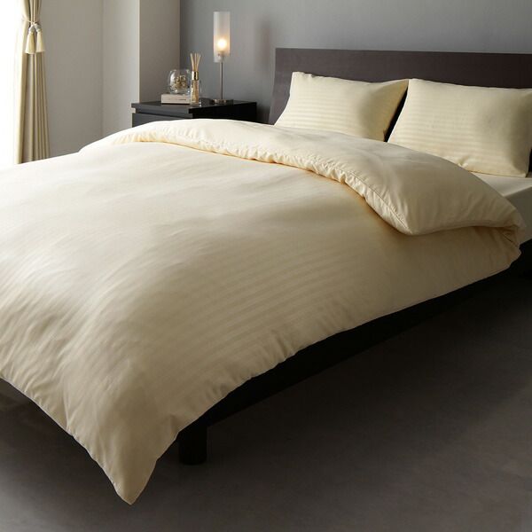 ホテルテイスト 布団カバー 3点セットセミダブル シルバー掛けカバー・敷き布団カバーセット・ピローケース 抗菌防臭 速乾寝具カバー 寝具セット シーツ 布団用 ホテル風 ホテルライク ホテルサテン調 ストライプ スタイリッシュ 代引NG