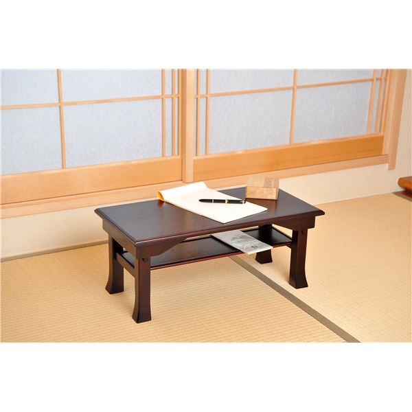 折りたたみ便利机 幅60cm ミニテーブル 配膳台 桐製ブラウン完成品 デスク 机木製代引NG