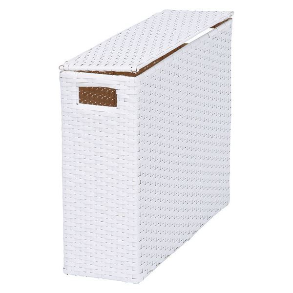 スーパSALE10倍&4時間限定10%OFF トイレットペーパーボックス/トイレ収納 【ホワイト 幅46×奥行14×高さ36cm】 スチール 〔御手洗 レストルーム〕【代引NG】