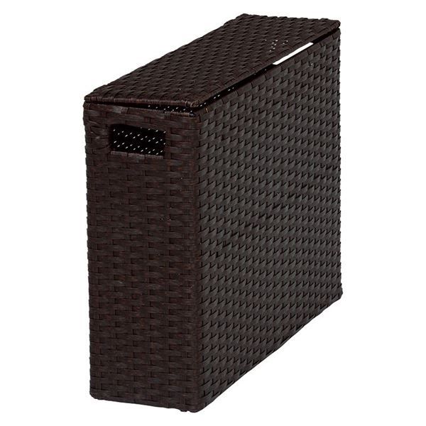 スーパSALE10倍&4時間限定10%OFF トイレットペーパーボックス/トイレ収納 【ダークブラウン 幅46×奥行14×高さ36cm】 スチール 〔御手洗 レストルーム〕【代引NG】