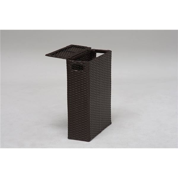 スーパSALE10倍&4時間限定10%OFF トイレットペーパーボックス/トイレ収納 【ダークブラウン幅35×奥行14×高さ47cm】 スチール 〔御手洗 レストルーム〕【代引NG】