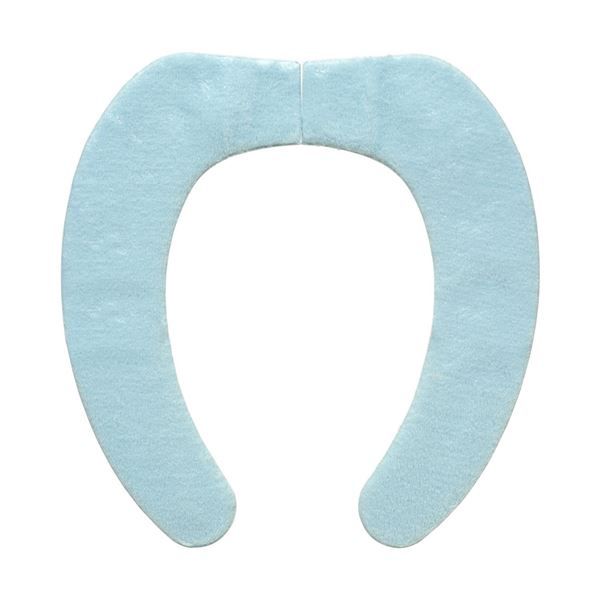 スーパSALE10倍&4時間限定10%OFF 吸着式 便座カバー/トイレカバー 【ボア ブルー】 約幅9.5cm 吸着便座シート ぴたQ 〔お手洗い 御手洗 オフィス 店舗〕