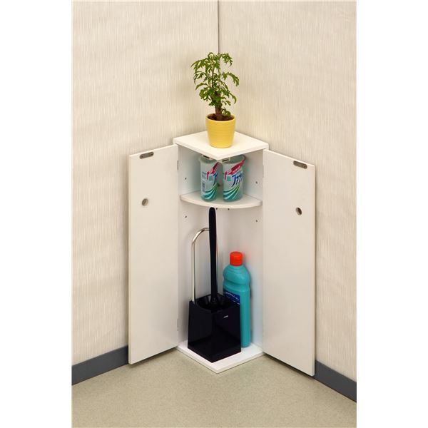 スーパSALE10倍&4時間限定10%OFF トイレラック トイレ収納 約幅16×奥行16×高さ54cm ホワイト サニタリーコーナーラック お手洗い 御手洗