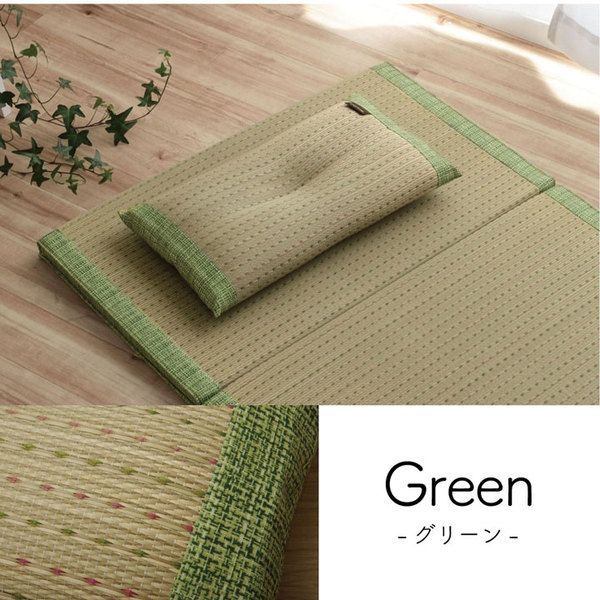 い草 枕/ピロー 約50×30cm ブルー 消臭 抗菌 防臭 小林製薬コバガード使用 シンプル ごろ寝 〔ベッドルーム リビング〕代引NG