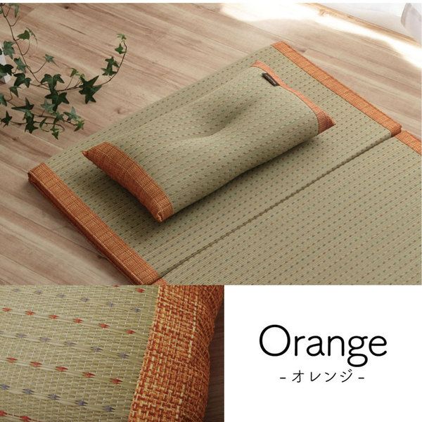 い草 枕/ピロー 約50×30cm ブルー 消臭 抗菌 防臭 小林製薬コバガード使用 シンプル ごろ寝 〔ベッドルーム リビング〕代引NG