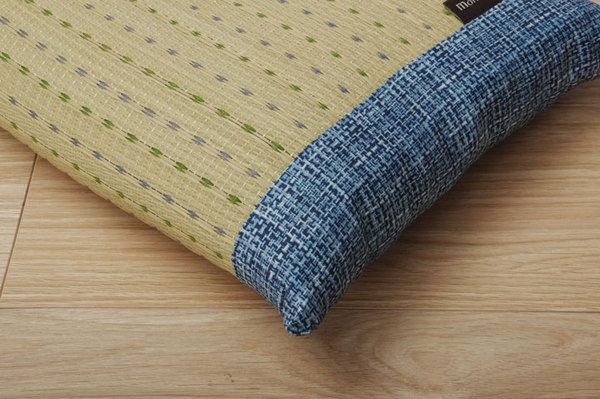 い草 枕/ピロー 約50×30cm ブルー 消臭 抗菌 防臭 小林製薬コバガード使用 シンプル ごろ寝 〔ベッドルーム リビング〕代引NG