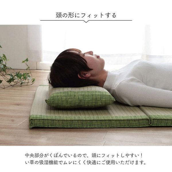 い草 枕/ピロー 約50×30cm ブルー 消臭 抗菌 防臭 小林製薬コバガード使用 シンプル ごろ寝 〔ベッドルーム リビング〕代引NG