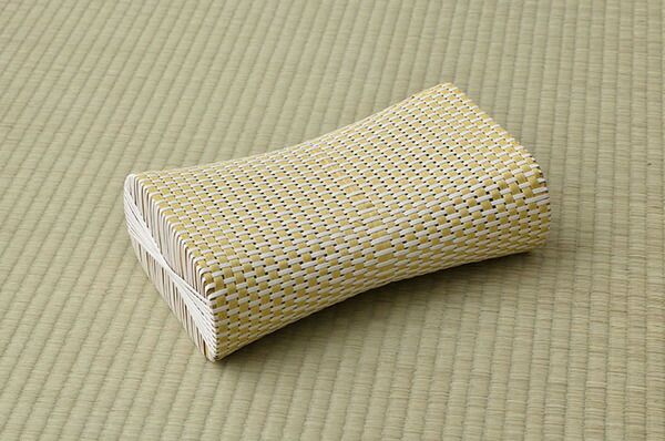 枕/ピロー 約30×20cm ブルー 通気性 蒸れない ポリプロピレン 軽い 丈夫 手編み 〔リビング お昼寝〕代引NG