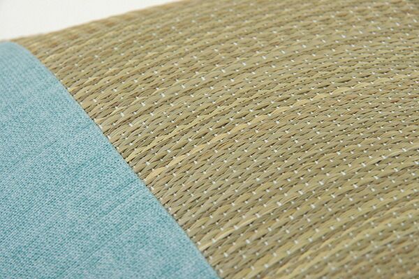 い草 枕/ピロー 無地 角枕 約30×15cm ブルー 高さ調整可 消臭 吸湿 調湿機能 日本製 〔ベッドルーム 寝室〕代引NG