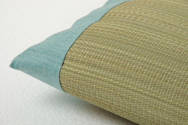 い草 枕/ピロー 無地 角枕 約30×15cm ブルー 高さ調整可 消臭 吸湿 調湿機能 日本製 〔ベッドルーム 寝室〕代引NG