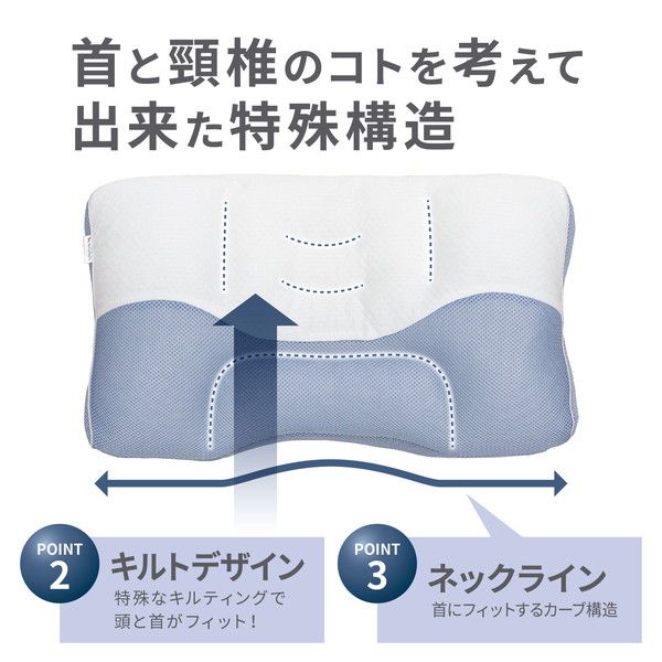 メリーナイト 肩・頸椎安定まくら 約38×58cm ホワイト代引NG