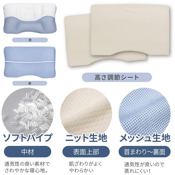 メリーナイト 肩・頸椎安定まくら 約38×58cm ホワイト代引NG