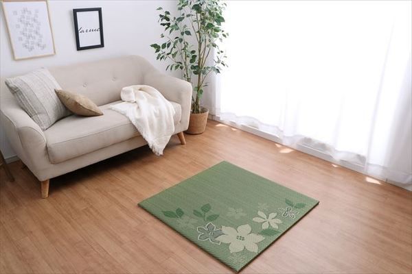 スーパSALE10倍&4時間限定10%OFF 国産 い草 日本製 置き畳 ユニット畳 簡単 和室 デザイン アレンジ オリジナル リーフ 約82×82cm 9P 9枚組【代引NG】