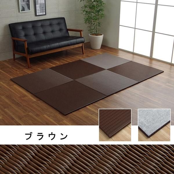 スーパSALE10倍&4時間限定10%OFF 日本製 水拭きできる ポリプロピレン 置き畳 ユニット畳 シンプル グリーン 約140×210cm(約70×70cm 同色6枚組)【代引NG】