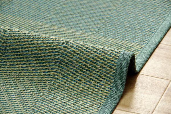 い草ラグ 花ござ カーペット 格子柄 ナチュラル シンプル 和室 洋室 裏不織布滑り止め 滑りにくい 抗菌防臭 消臭 団地間6畳(約255×340cm) ウッディブラウン代引NG