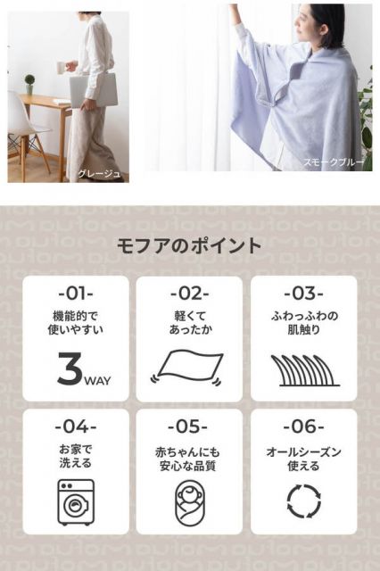 ブランケット 寝具 約138×93cm チャコールグレー mofua モフア プレミアムマイクロファイバー 3WAY ブランケット プレゼント代引NG