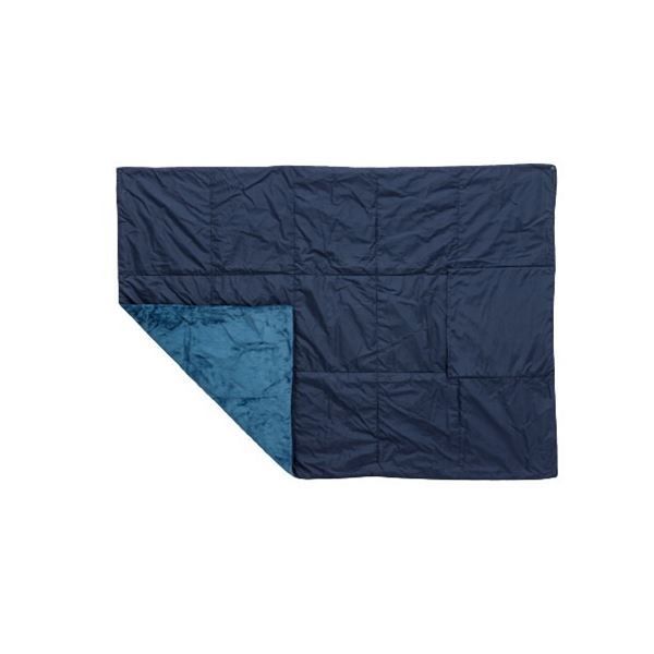 スーパSALE10倍&4時間限定10%OFF ハーフケット 約100×140cm ネイビー 吸湿発熱 撥水 抗菌 防臭 防ダニ コンパクト収納 超軽量 カポック綿 あったか アウトドア