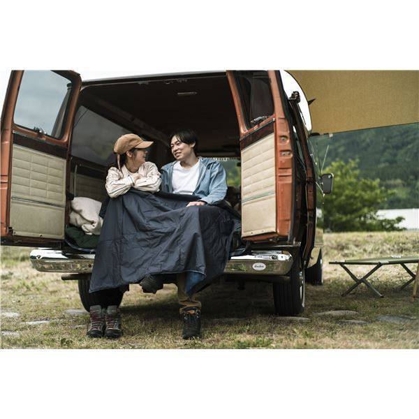 スーパSALE10倍&4時間限定10%OFF ハーフケット 約100×140cm ネイビー 吸湿発熱 撥水 抗菌 防臭 防ダニ コンパクト収納 超軽量 カポック綿 あったか アウトドア