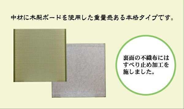 い草 ユニット畳/置き畳 【88×88×2.2cm 2枚1セット】 不織布 防滑 抗菌 防臭 調湿 消臭 〔リビング ダイニング〕【代引NG】