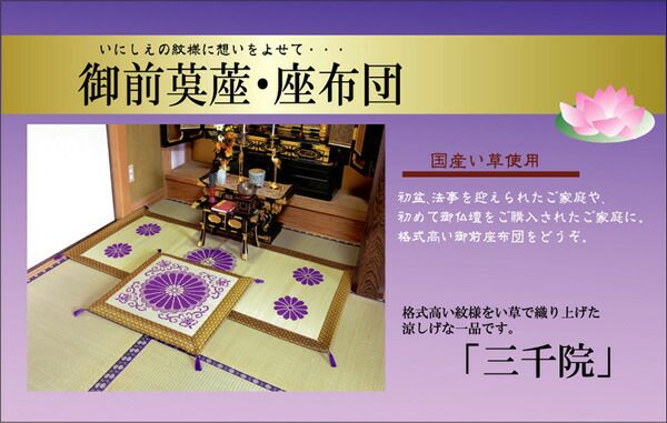 い草 御前 仏前 座布団 約70×70cm 袋織 抗菌 防臭効果 日本製 仏間 和室 法事 法要 お盆 畳 リビング代引NG