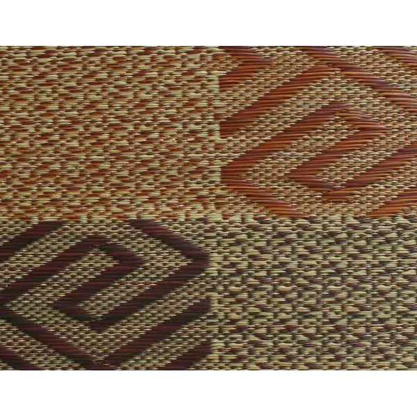 い草 座布団 織込千鳥 2枚組 ブラウン 約55×55cm×2P 抗菌 防臭 調湿 日本製 五風 〔リビング 来客 和室〕代引NG