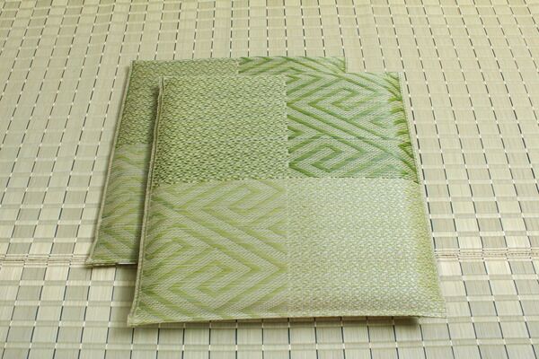 い草 座布団 織込千鳥 2枚組 ブラウン 約55×55cm×2P 抗菌 防臭 調湿 日本製 五風 〔リビング 来客 和室〕代引NG