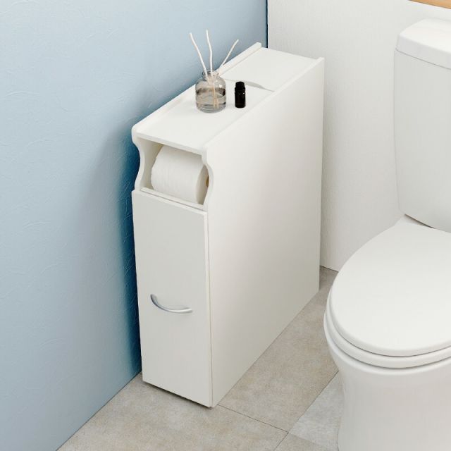 完成品 コストコ対応 スリムトイレラック 幅19cm 高さ74cm(キャスターつき コストコトイレットペーパー トイレ収納 隙間収納 トイレ用品 ラック)